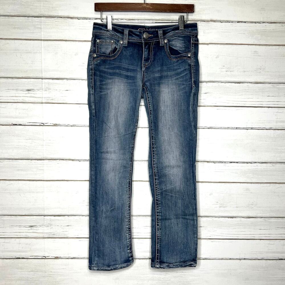 Grace in LA Jeans Straight Cropped Embellished Size 27